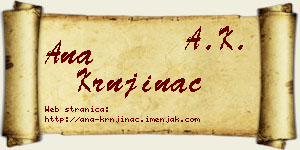 Ana Krnjinac vizit kartica